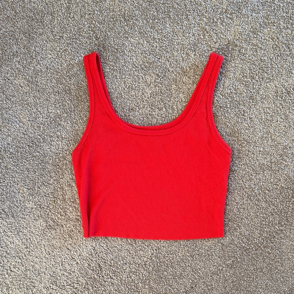 Bright Red Cropped Tank